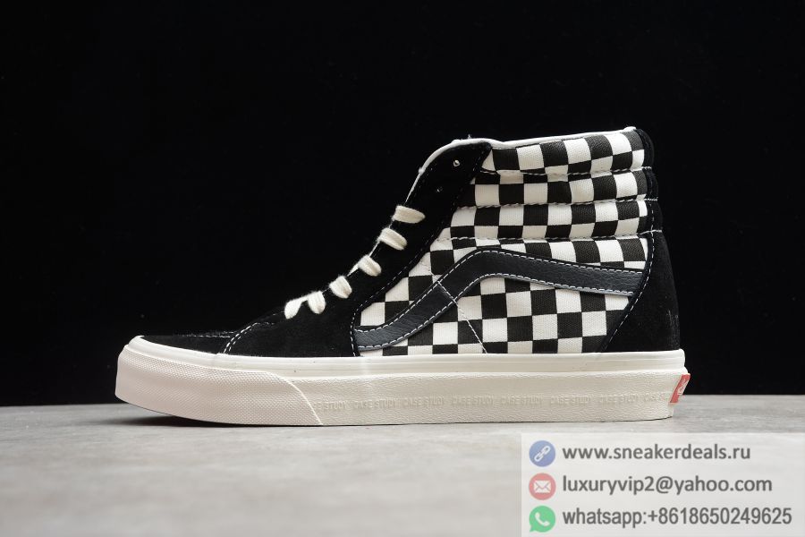 Vans Sk8-Hi Slim Beige White Checkerboard VN0A3TKNQXH Unisex Skate Shoes